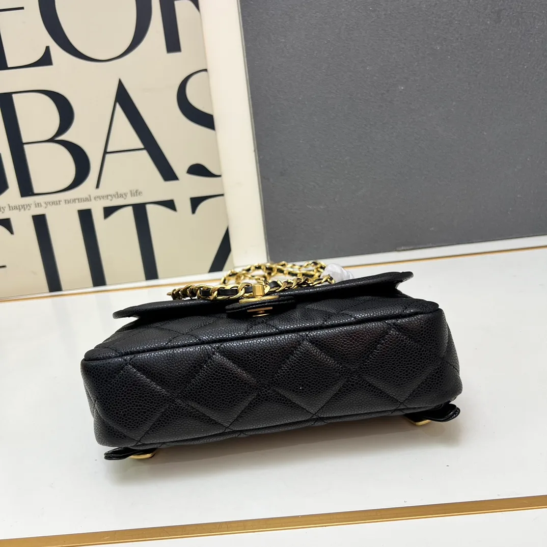 Chanel Calfskin Quilted Backpack in Black · view 7