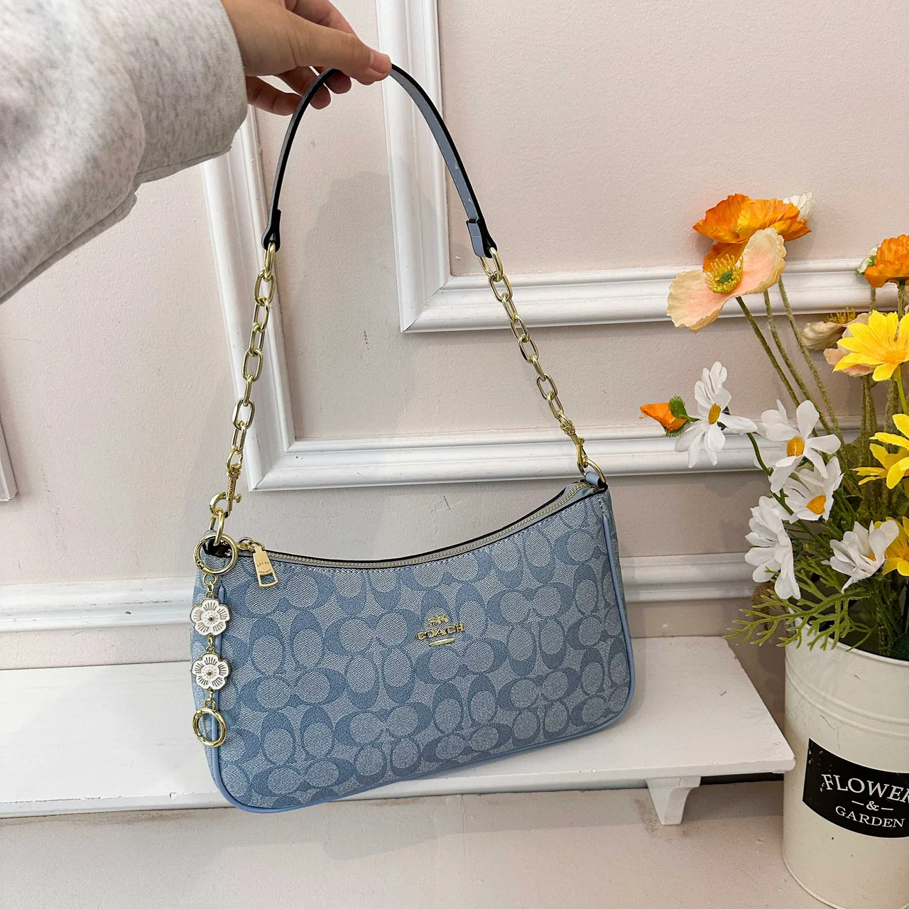 Coach Shoulder Bag in Black & Beige & Blue & Brown & Pink & Purple · view 3