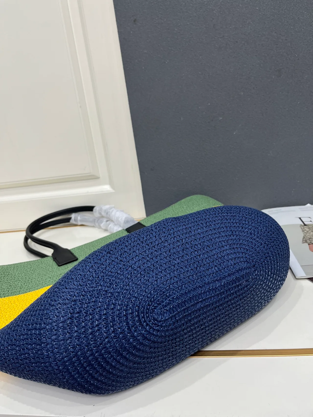 Chanel Calfskin Woven Tote in Green · view 7