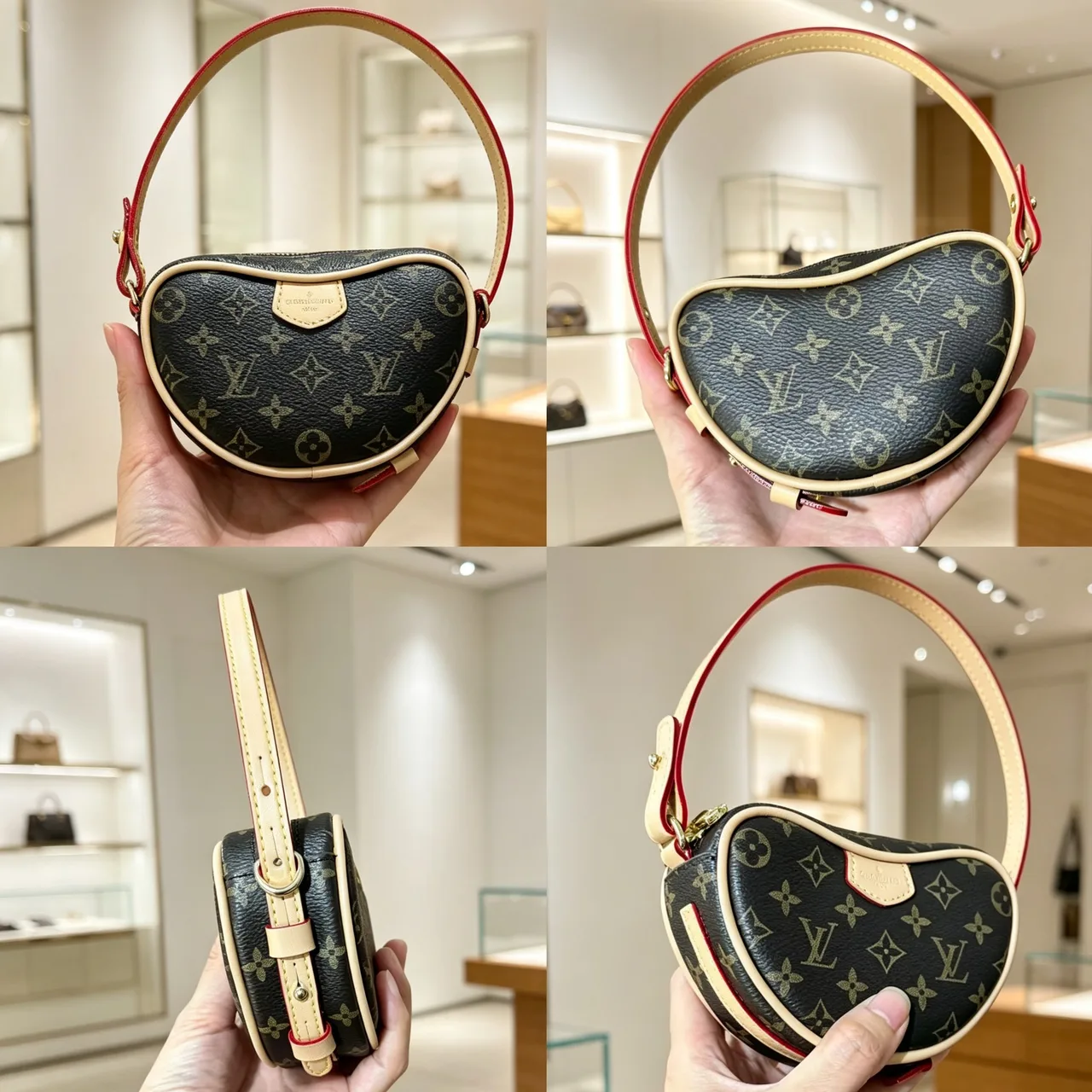 Louis Vuitton Monogram Crescent Bag in Brown & White · view 6