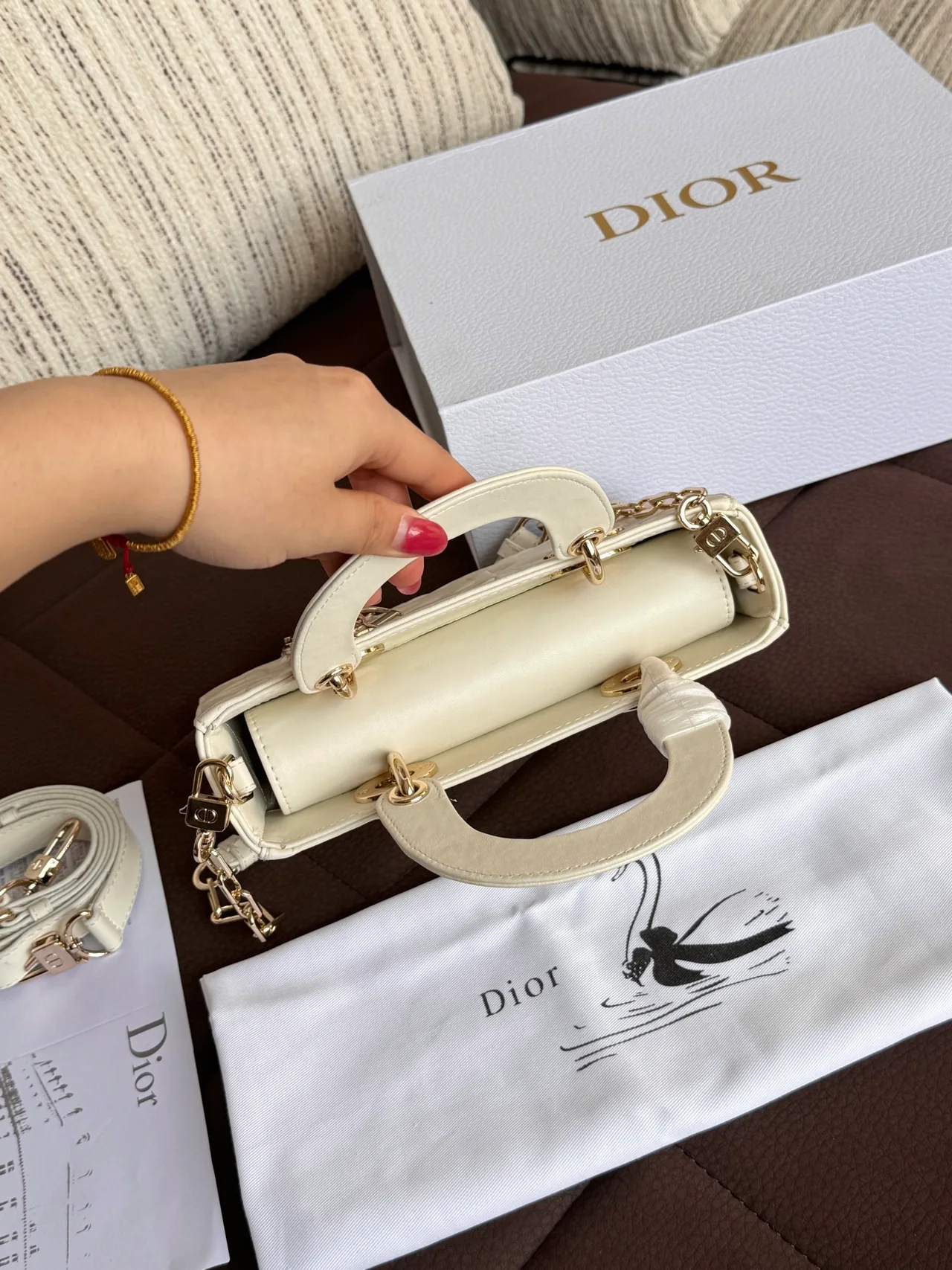Dior Lady Dior Satchel in White · view 4