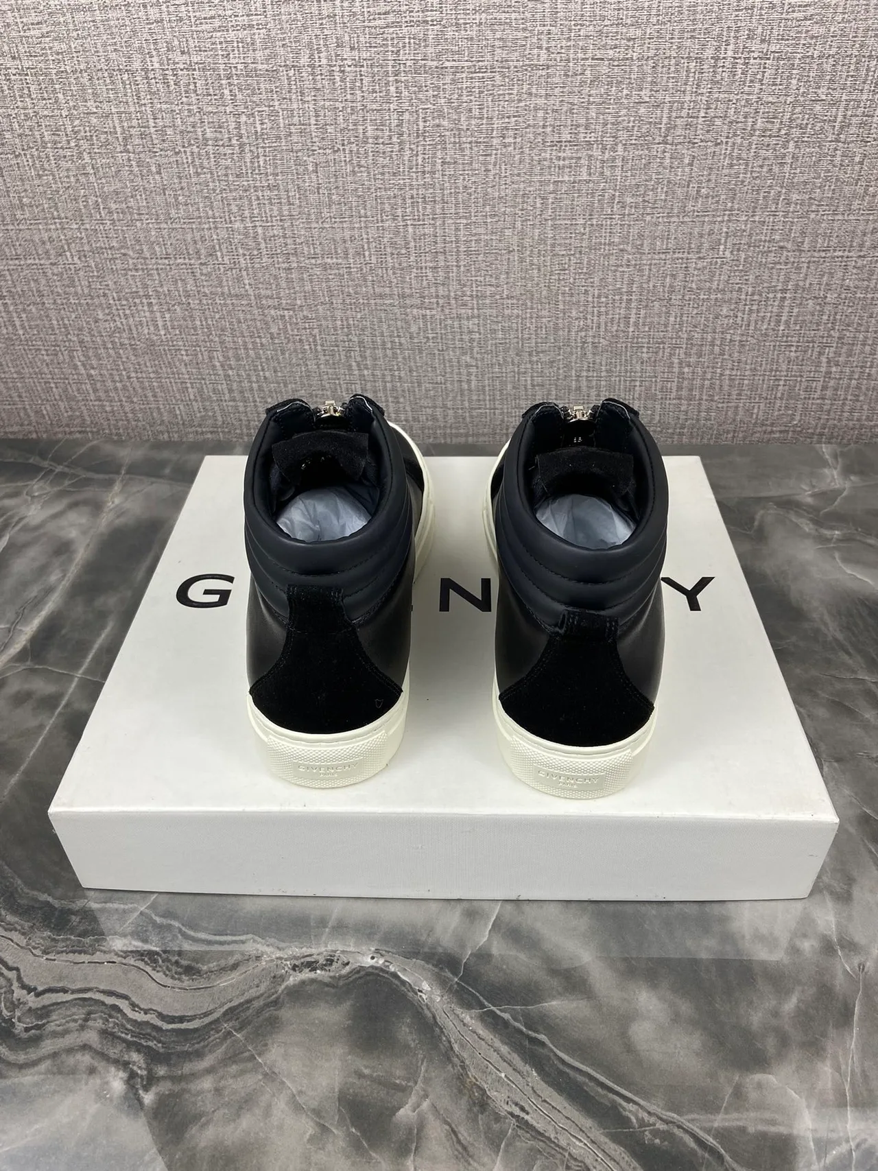 Givenchy Cowhide Glossy G Set High-Top Sneakers in Black · view 3
