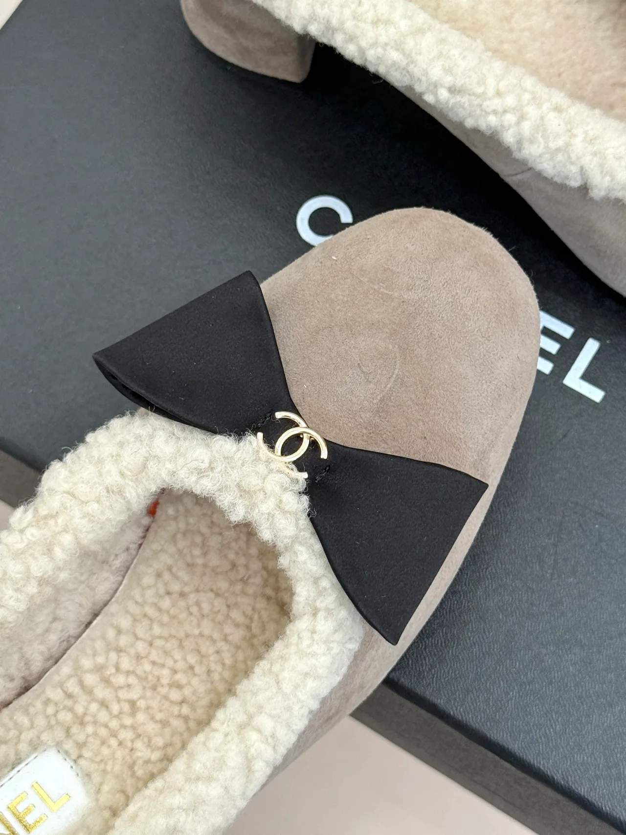 Chanel Bow Mules in Grey · view 7