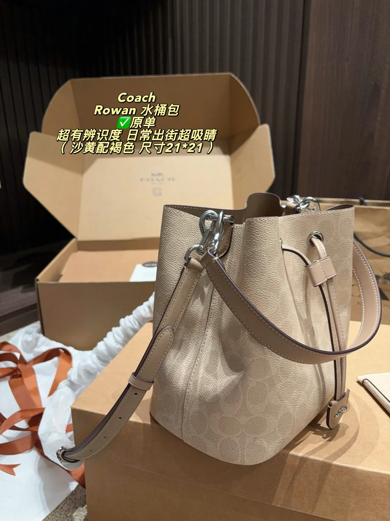 Coach Bucket Bag in Beige · view 3