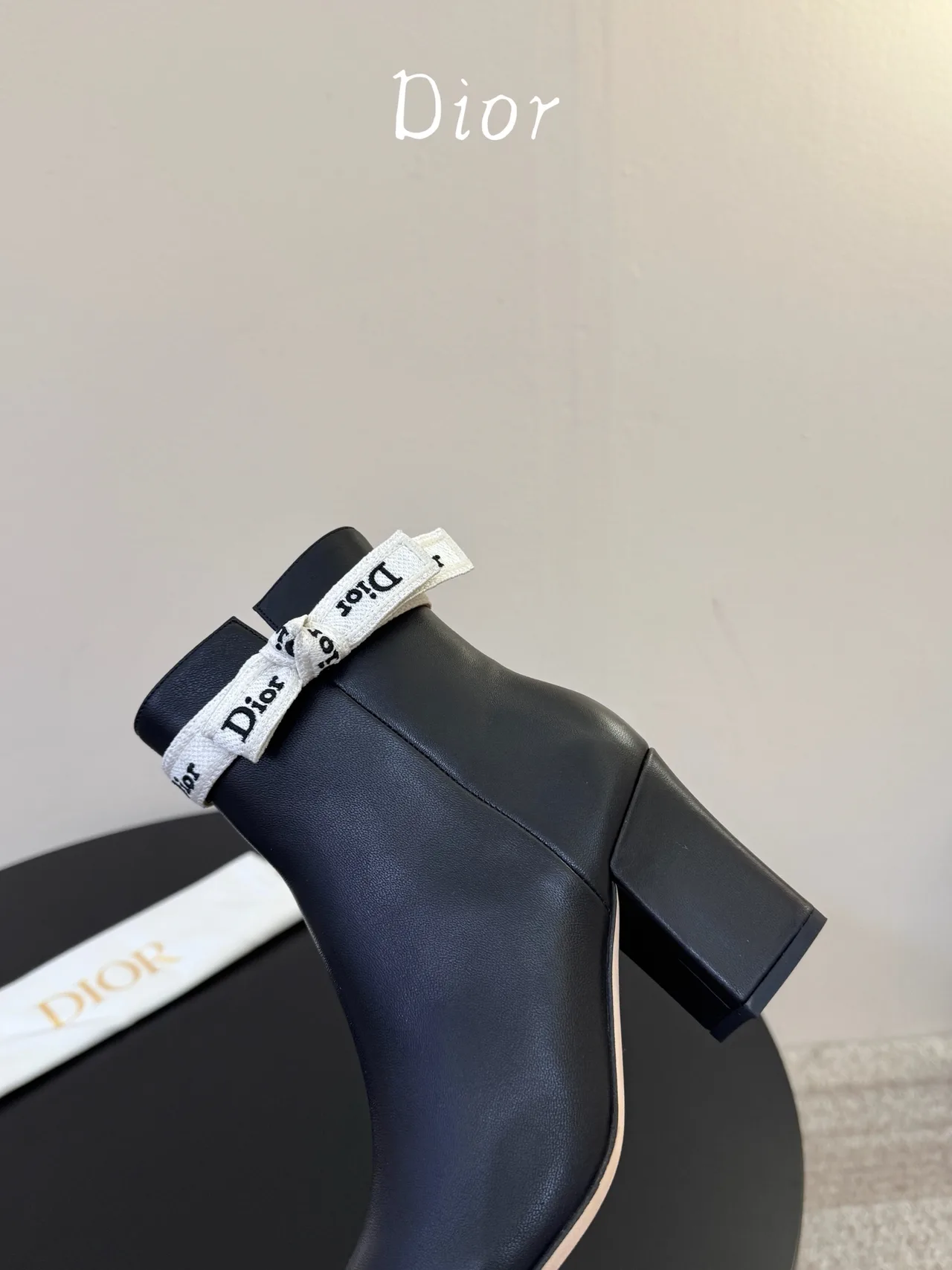 Dior Cowhide Glossy Ankle Boots in Black · view 8