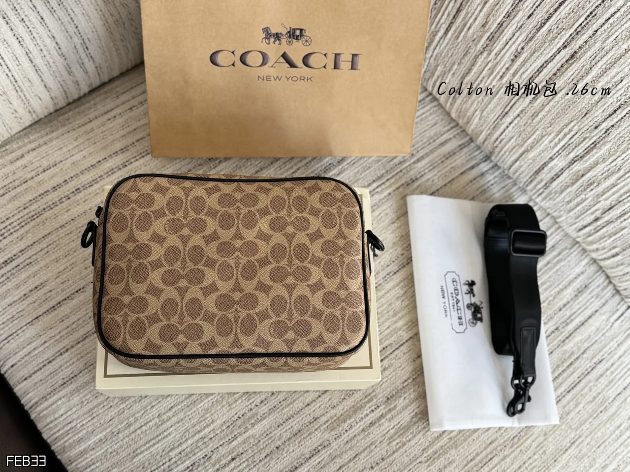 Coach Crossbody Bag in Grey & Tan · view 2