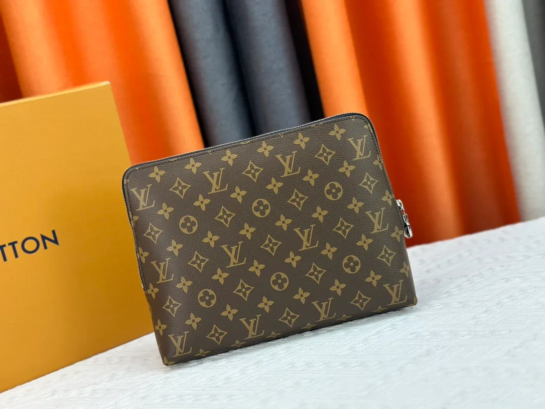 Louis Vuitton Canvas Clutch in Brown · view 3