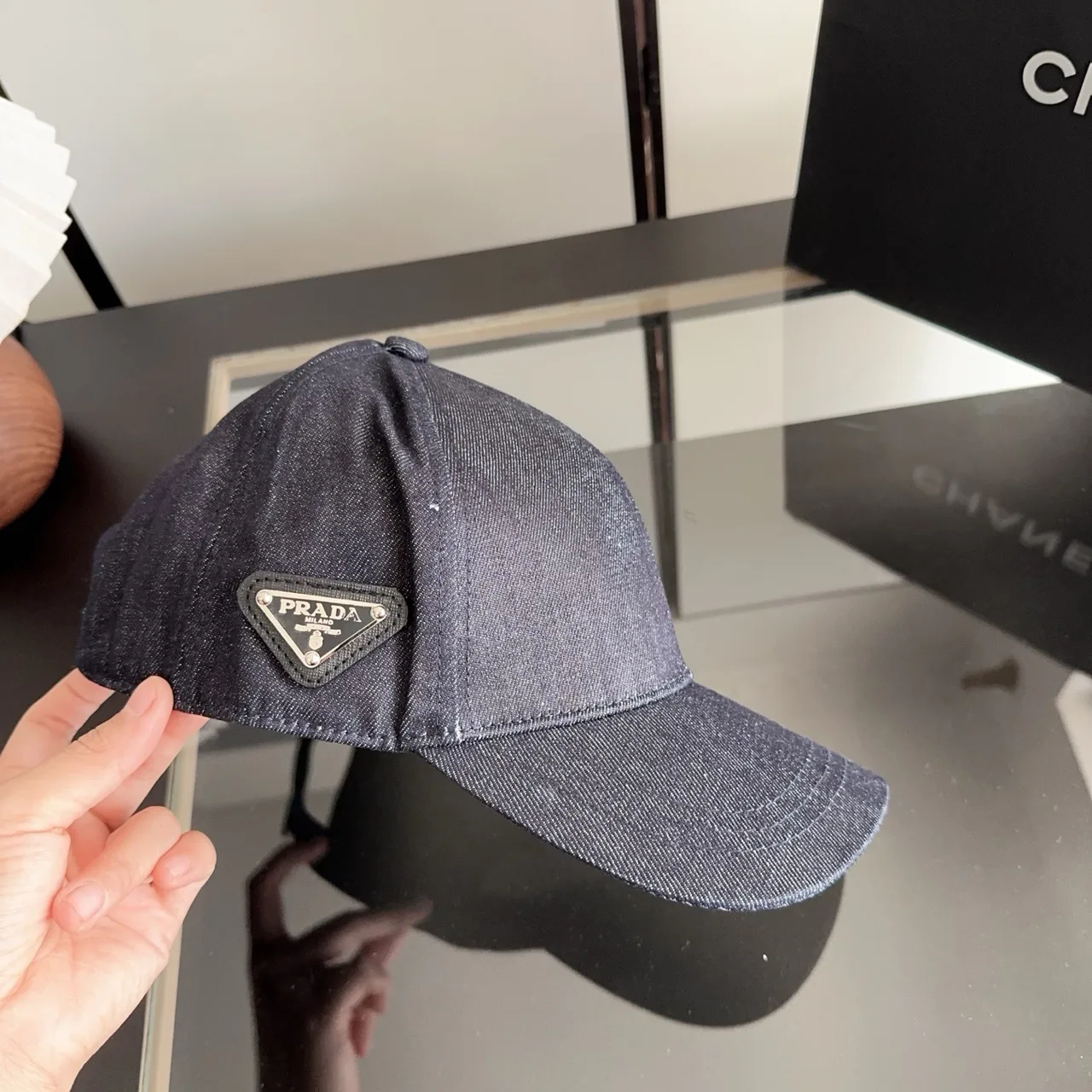 Prada Baseball Cap in Blue · view 4