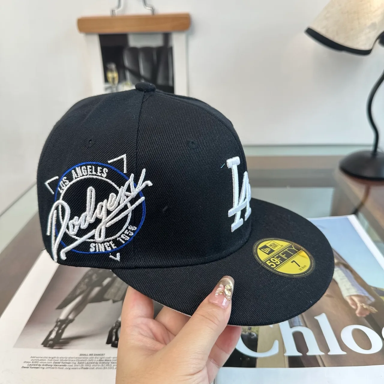 New Era Baseball Cap in Black & Red & Blue & Yellow & Cream · view 6