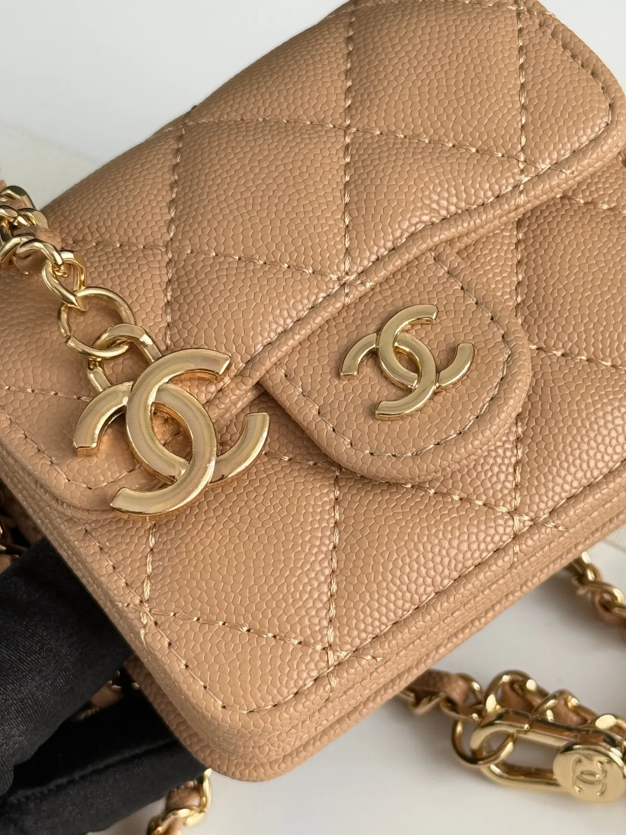 Chanel Quilted Wallet in Beige · view 5