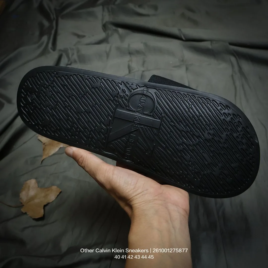 Calvin Klein CK Logo Slides in Black · view 6
