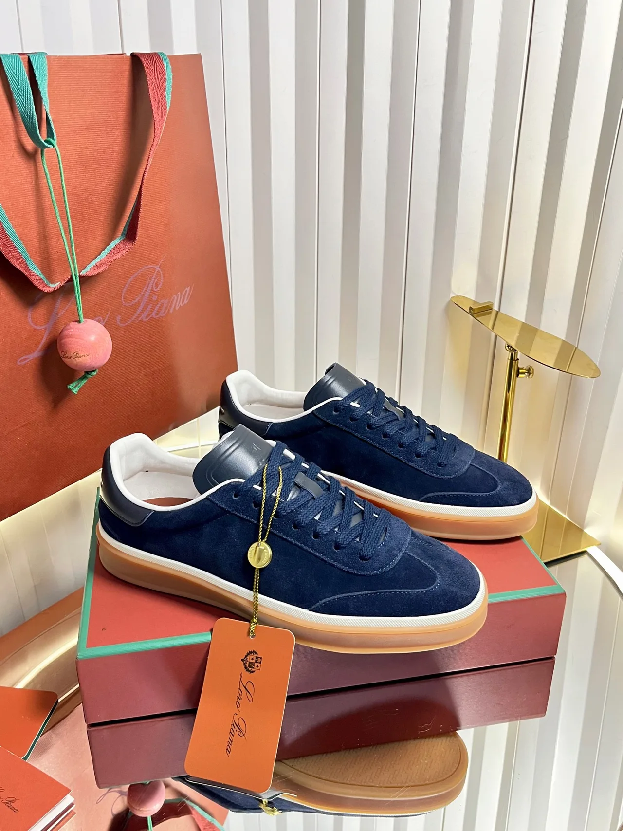 Loro Piana Cashmere Sneakers in Blue · view 1