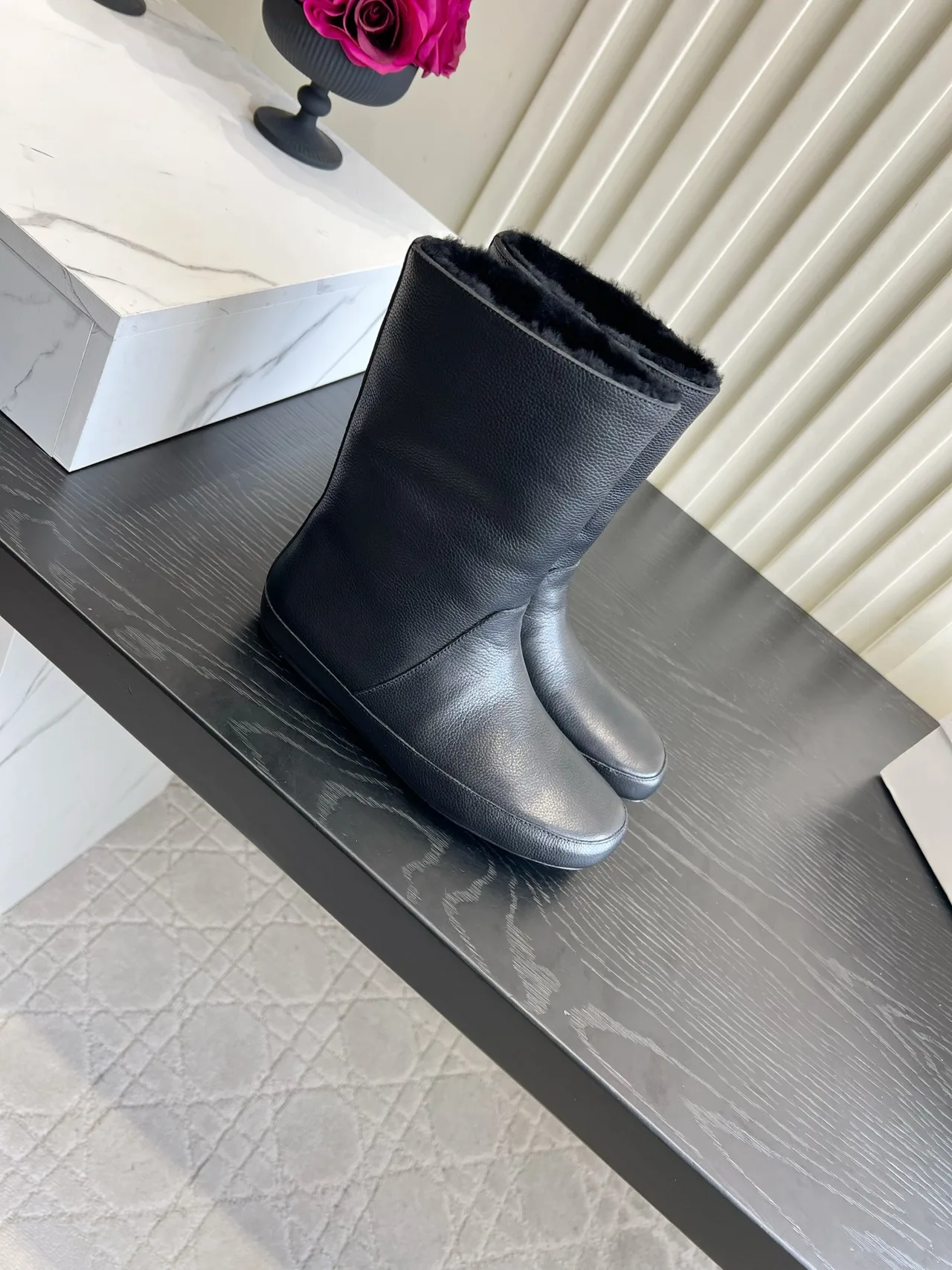 The Row Cowhide Boots in Black · view 3