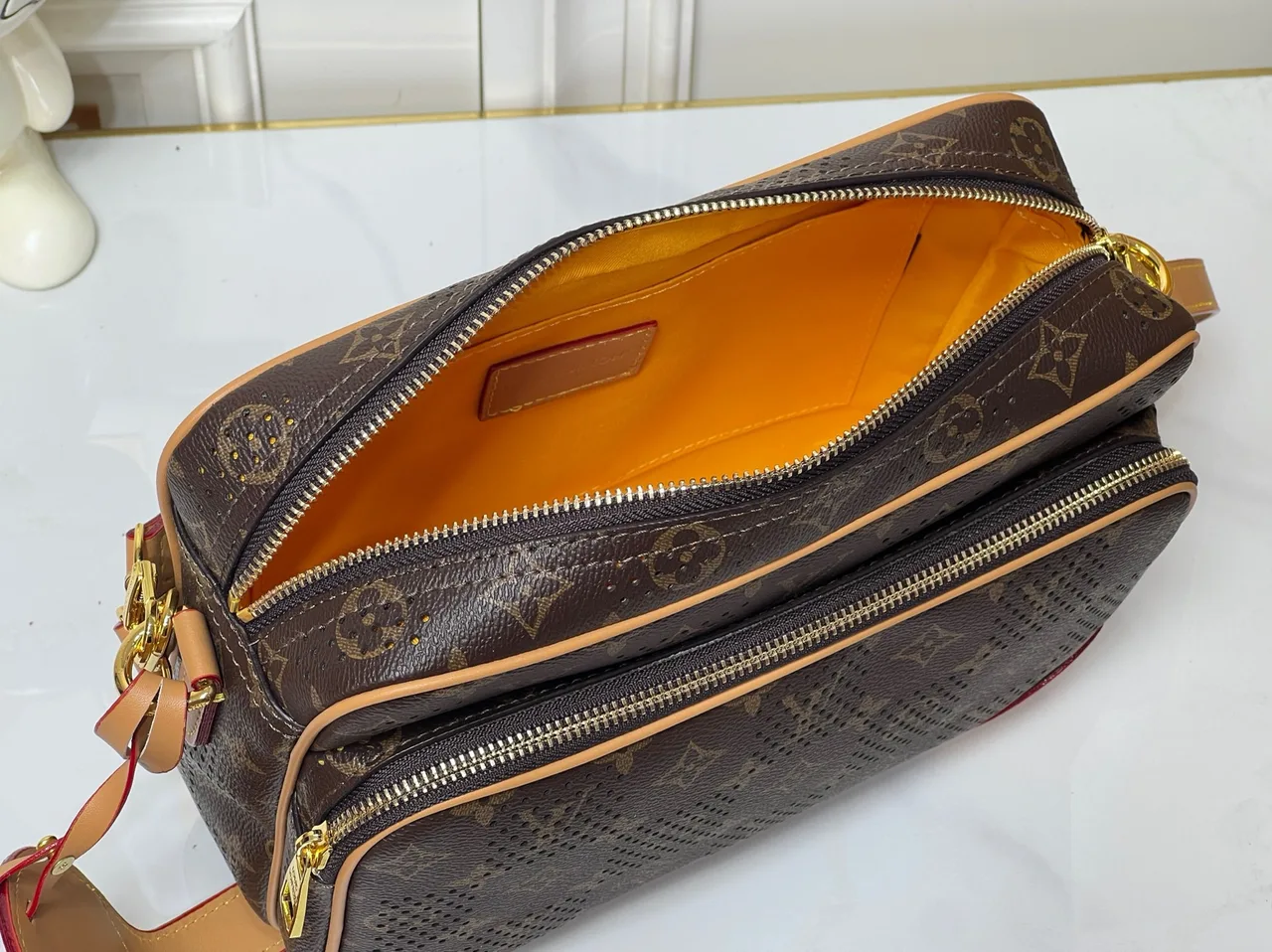 Louis Vuitton Cowhide Canvas Crossbody Bag in Brown · view 8
