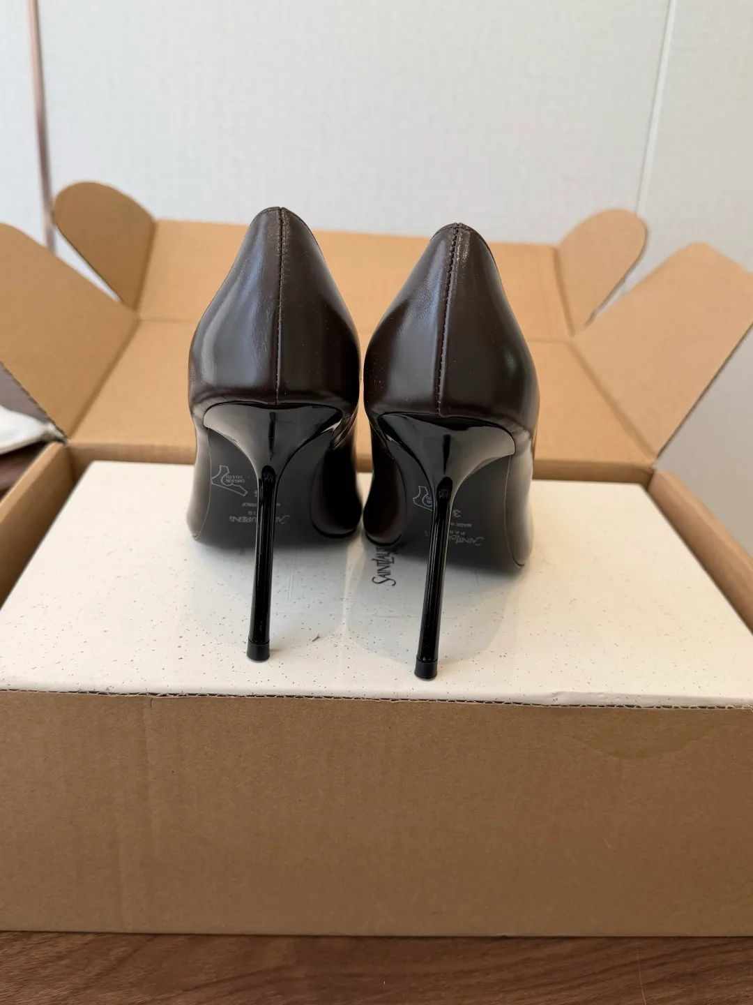 Saint Laurent Cowhide Pumps in Brown · view 8