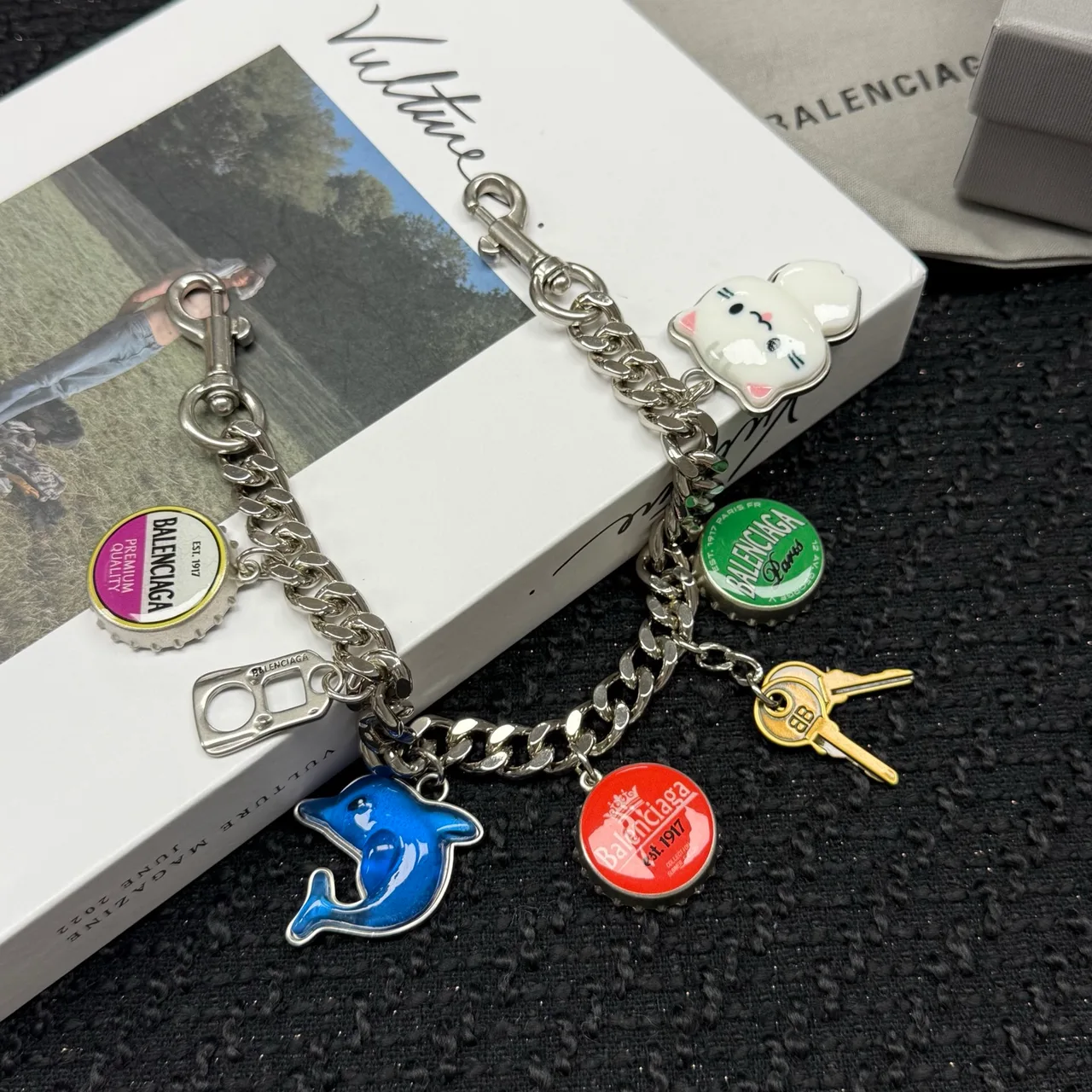 Balenciaga Charm Chain in Silver · view 3