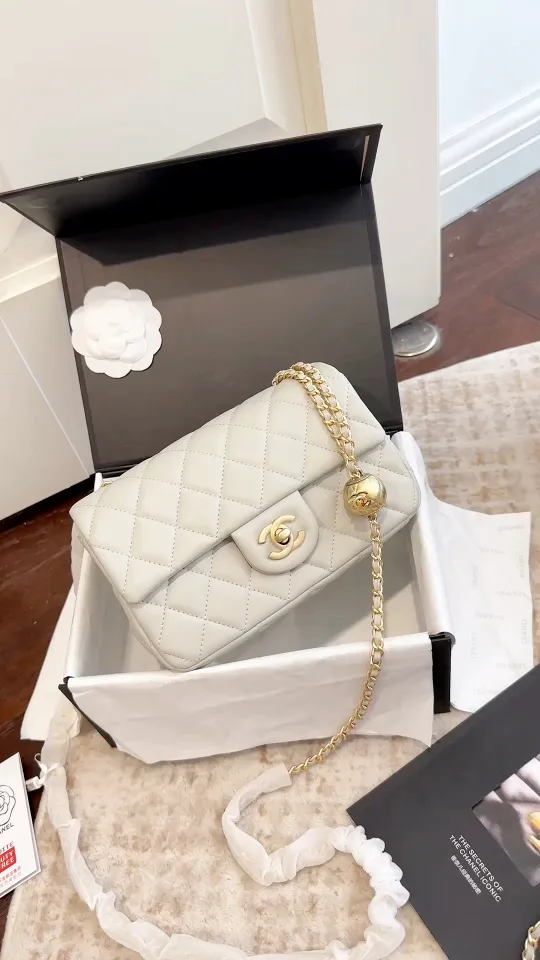 Chanel Gold Ball Flap Bag in Blue & White & Yellow & Green · view 7
