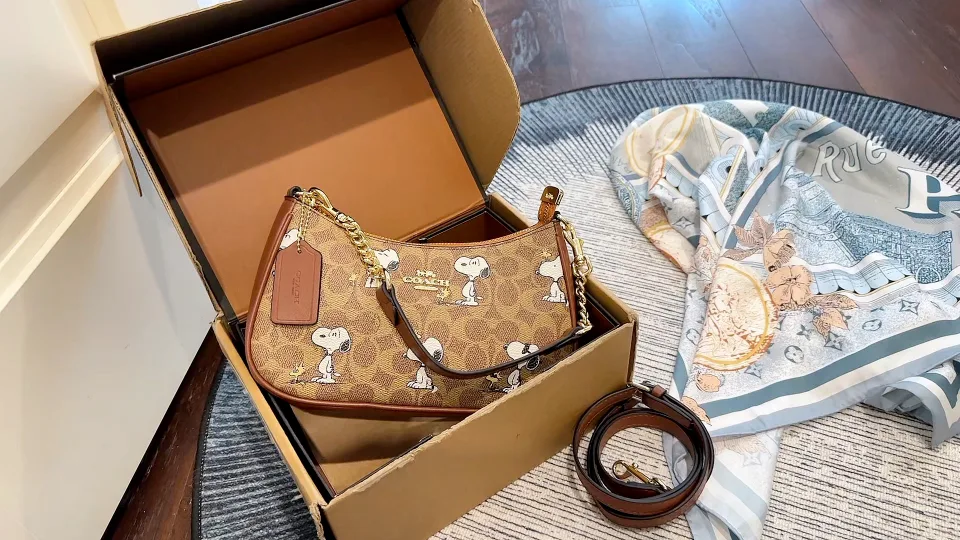 Coach Chain Shoulder Bag in Blue & Beige & Black & Cream & Brown · view 7