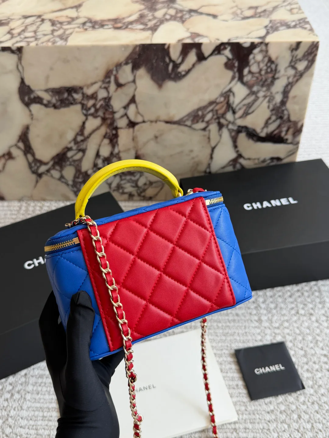 Chanel Superhero Box Bag in Blue & Red · view 2