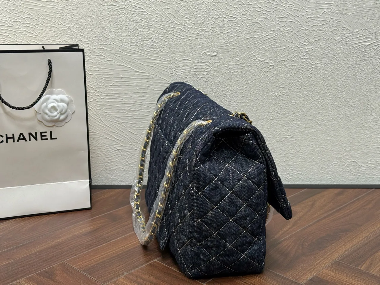 Chanel Denim Denim Flap Shoulder Bag in Blue · view 7