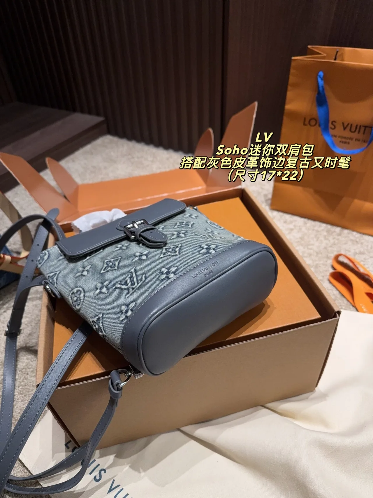 Louis Vuitton Cowhide Mini Backpack in Blue · view 5