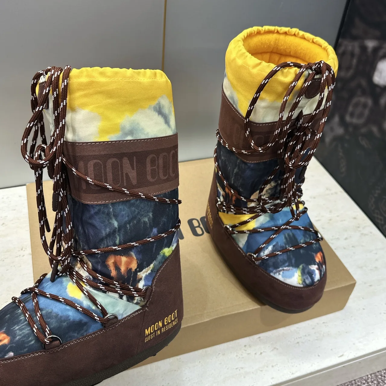 Moon Boot Lace-Up Snow Boots in Brown · view 6