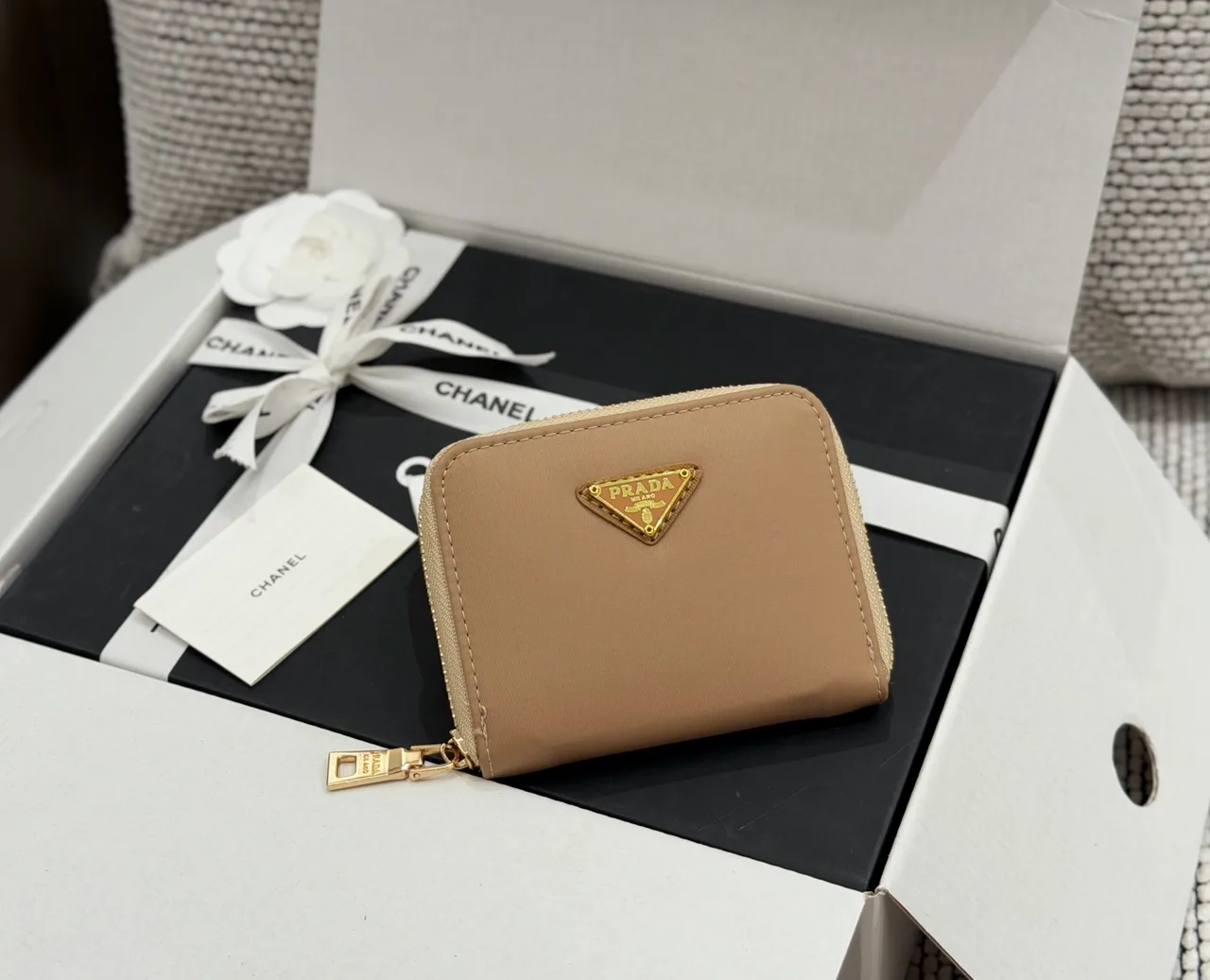 Prada Wallet in Brown & Blue & Black & Grey · view 1