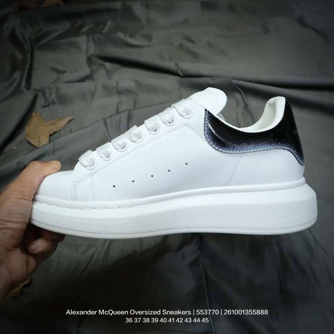 Alexander McQueen Lambskin Oversized Sneakers in White · view 3