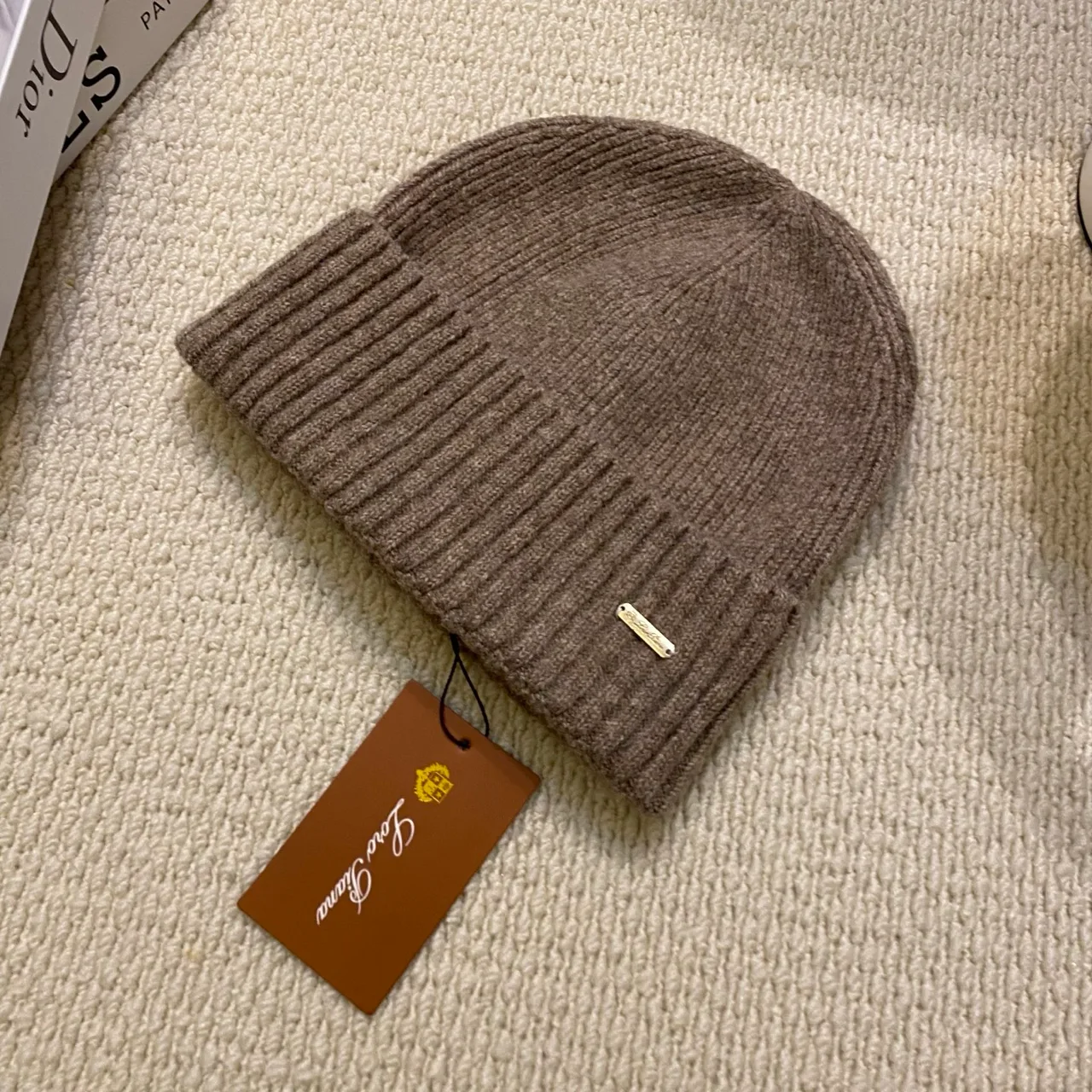 Loro Piana Beanie in Black & White & Beige & Orange & Grey & Brown · view 5