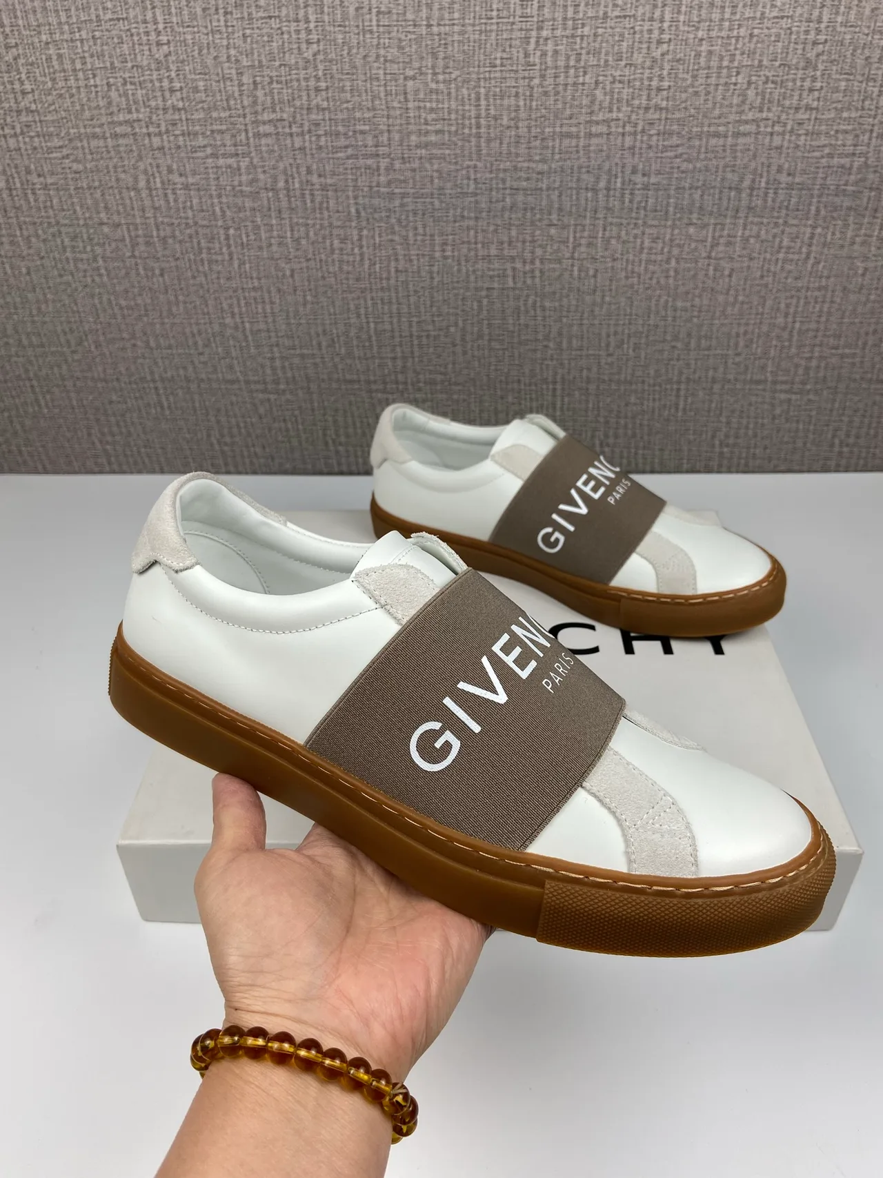 Givenchy Cowhide Urban Street Strap Sneakers in White · view 1