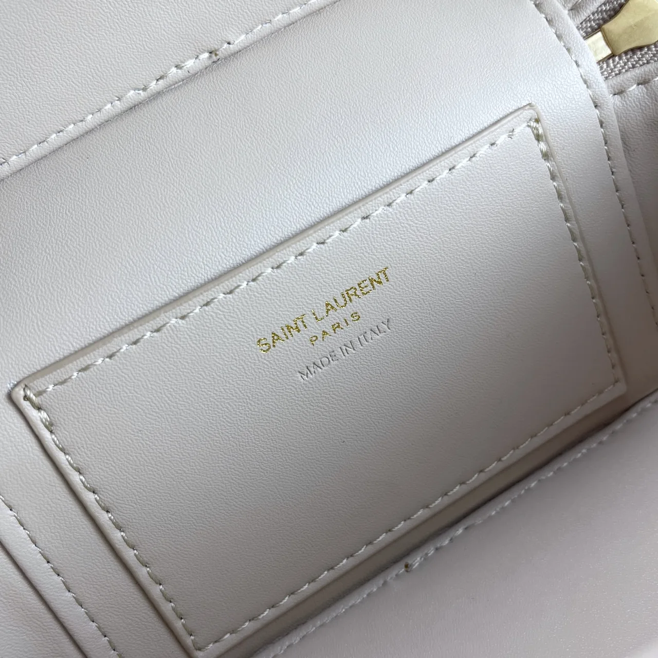 Saint Laurent Quilted Crossbody Bag in Beige · view 8