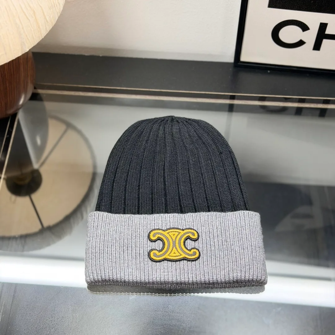 Celine Ribbed Beanie in Grey · view 1
