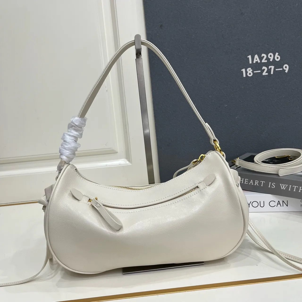 Prada Leather Hobo Bag in White · view 2