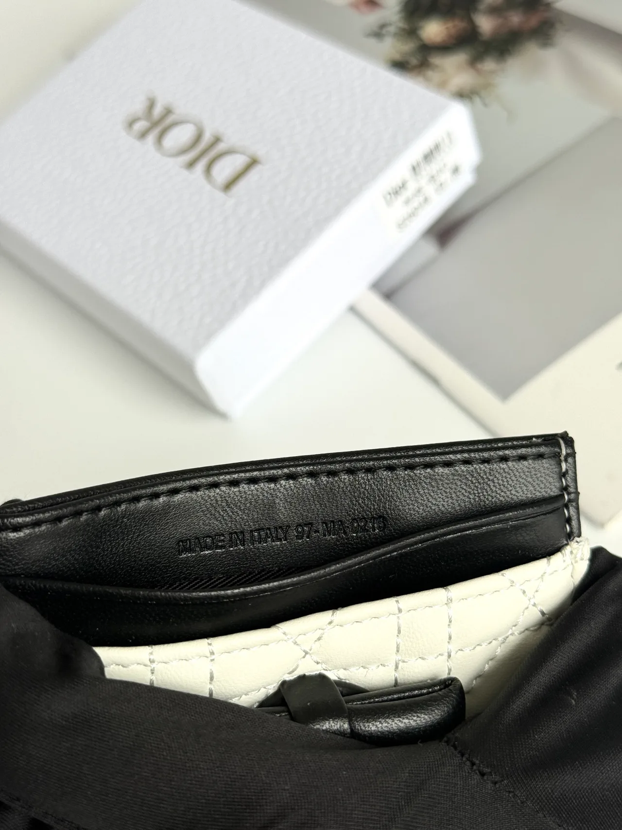 Dior Lambskin Bow Cardholder in White · view 5