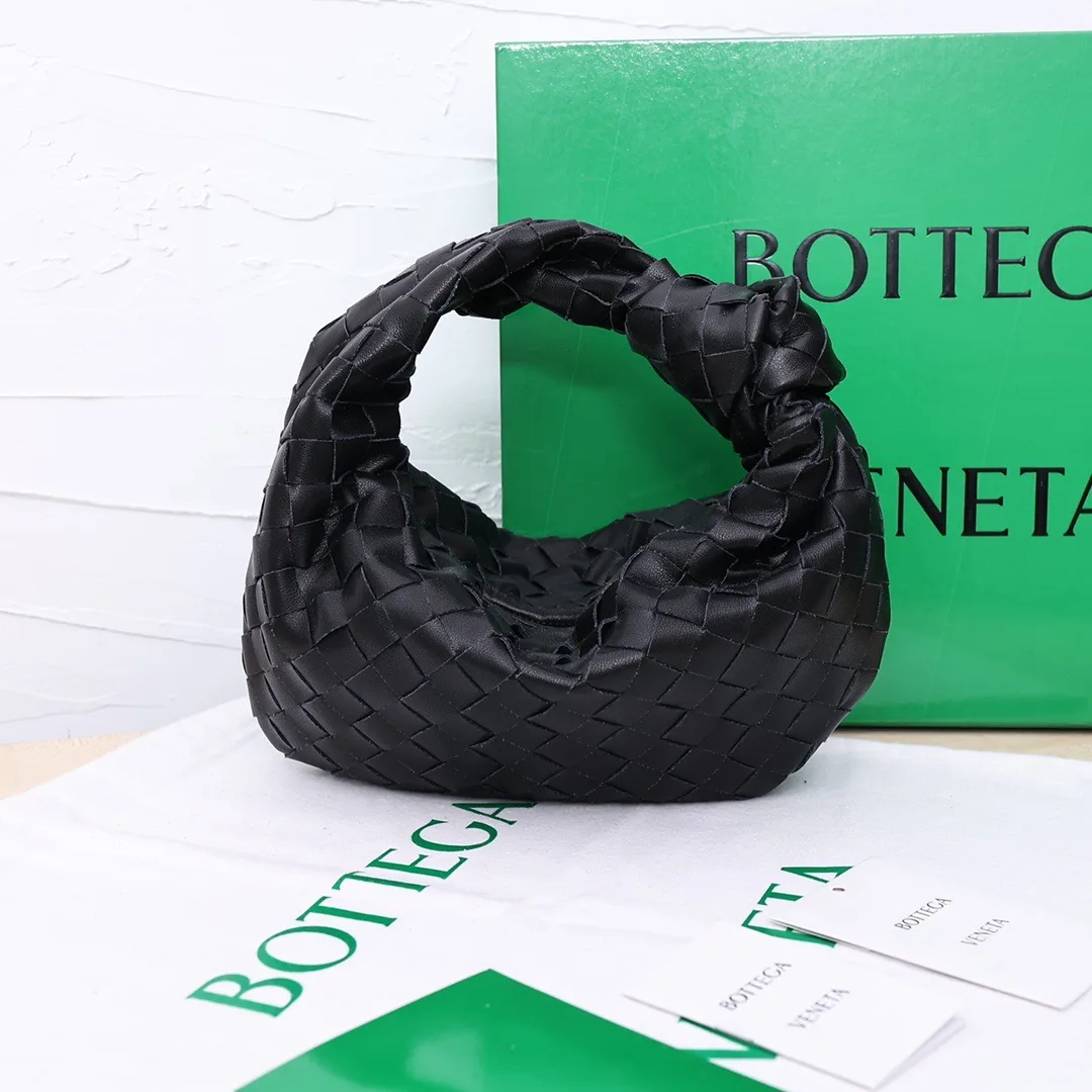 Bottega Veneta Sheepskin Woven Hobo Bag in Black · view 3