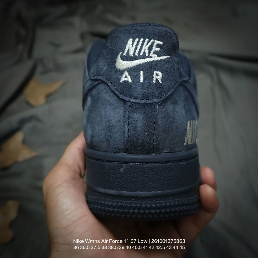 Nike Suede-Look Low-Top Sneakers in Blue · view 5