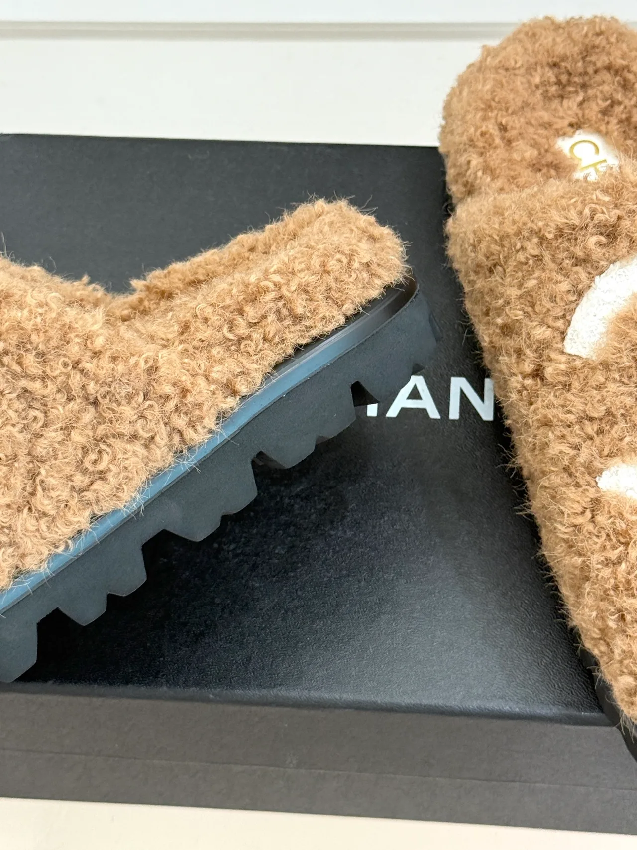 Chanel Denim Slippers in Tan · view 6
