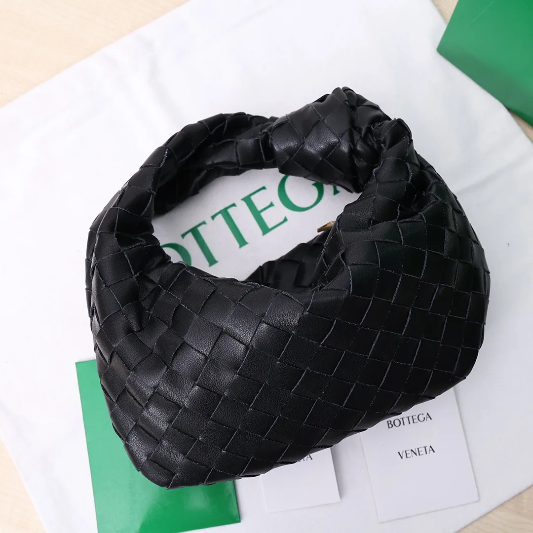 Bottega Veneta Sheepskin Woven Hobo Bag in Black · view 5