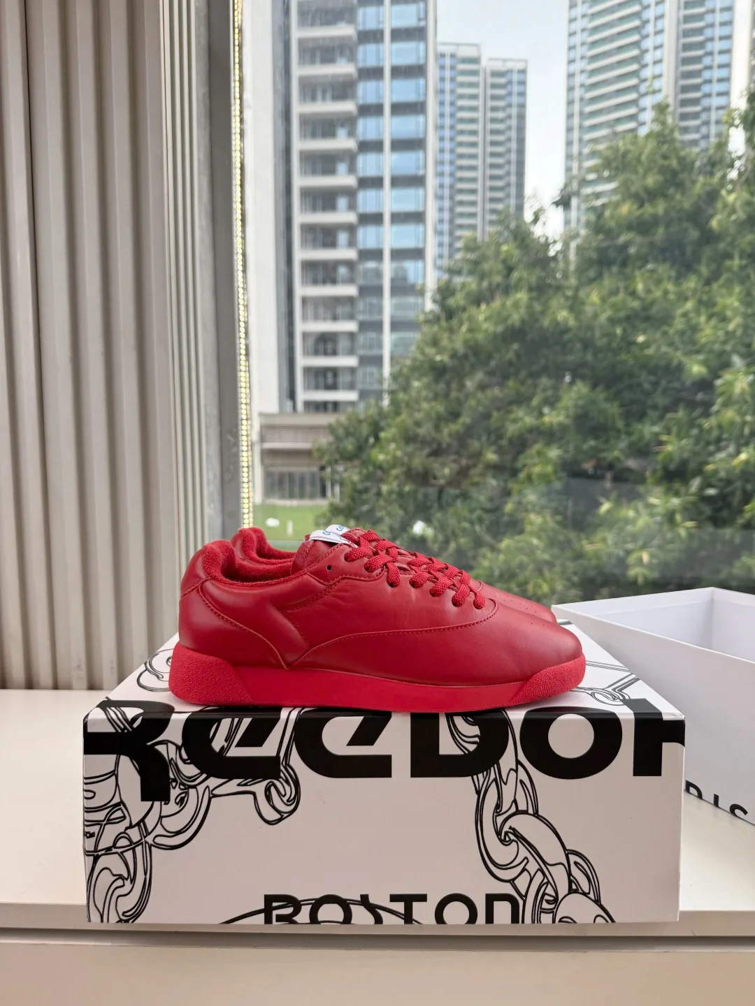 Celine Cowhide Smooth Sneakers in Red · view 2