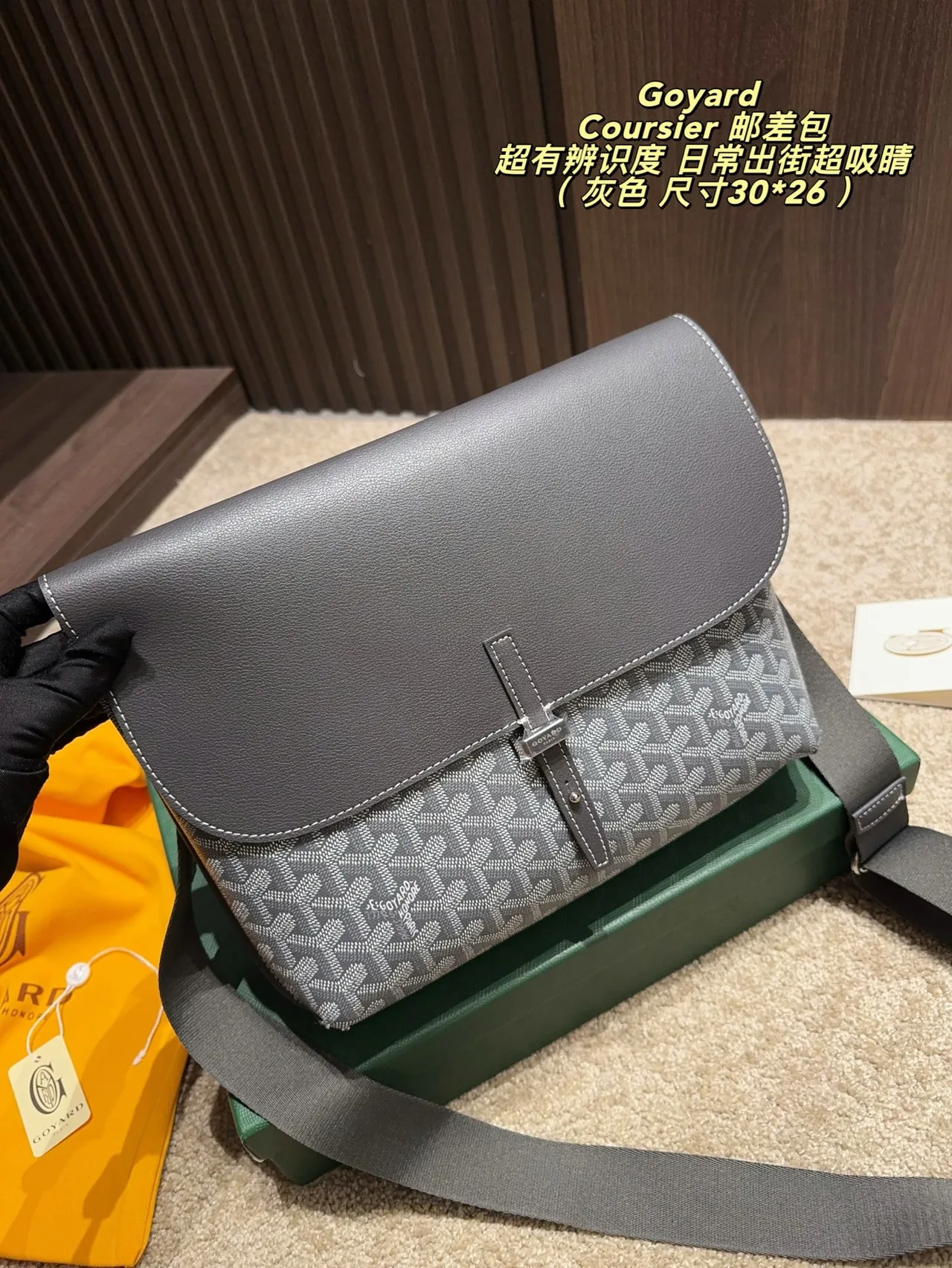 Goyard Canvas Crossbody Bag in Grey · view 7