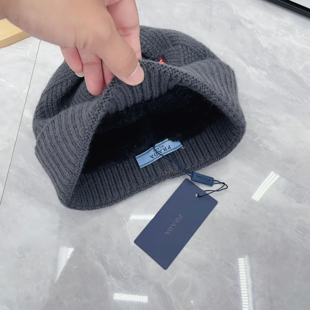 Prada Ribbed Beanie and Scarf Set in Grey · view 8