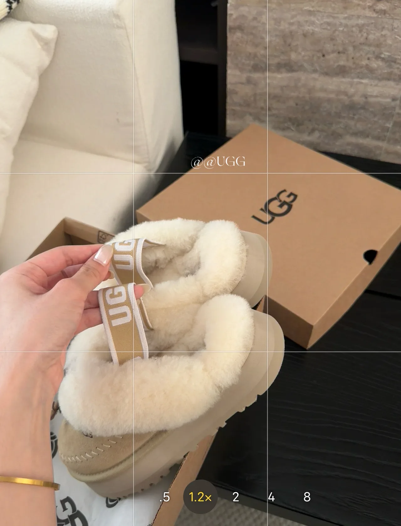 UGG Cowhide Wool Smooth Slippers in Beige · view 8