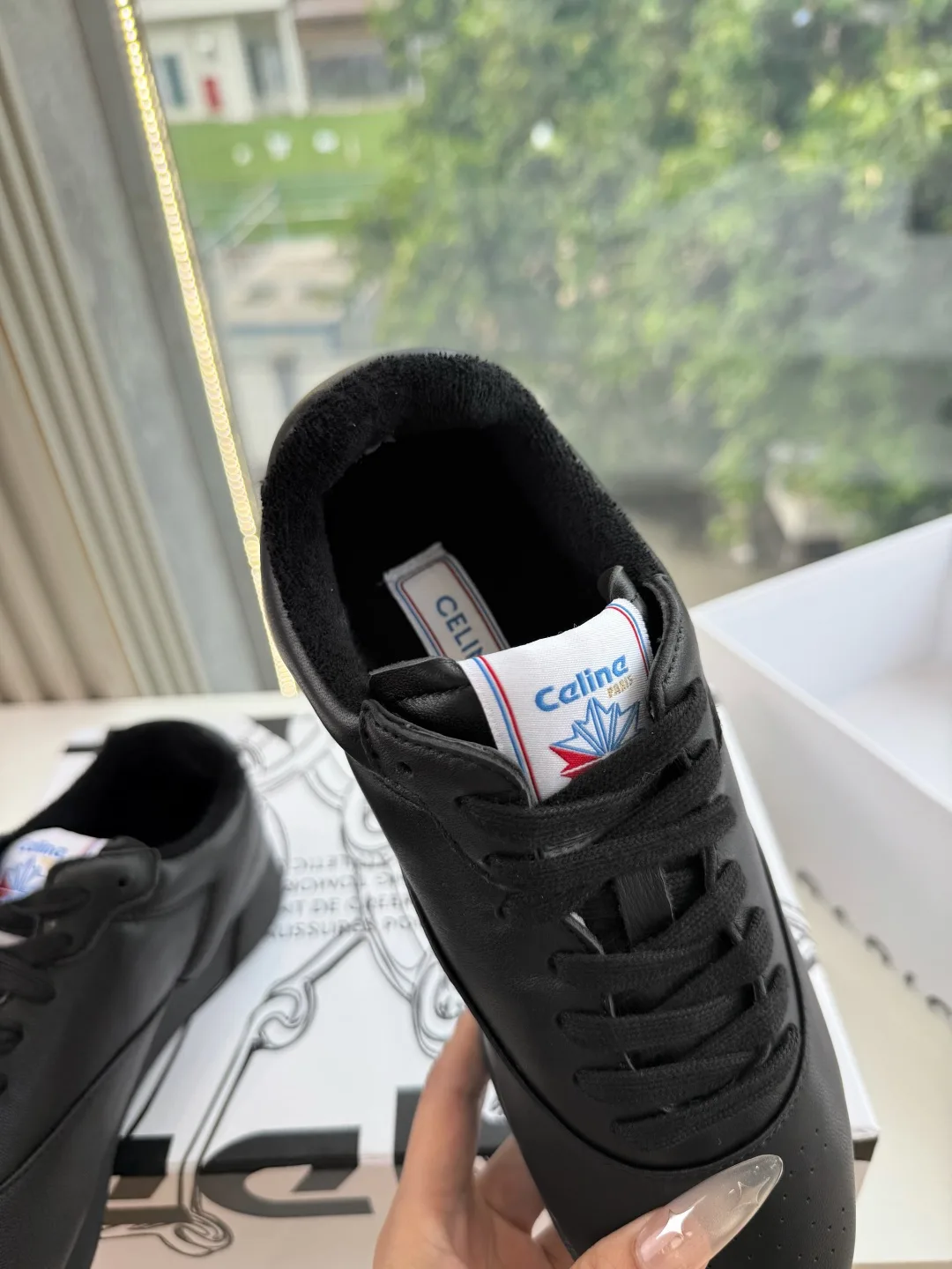 Celine Cowhide Smooth Sneakers in Black · view 7