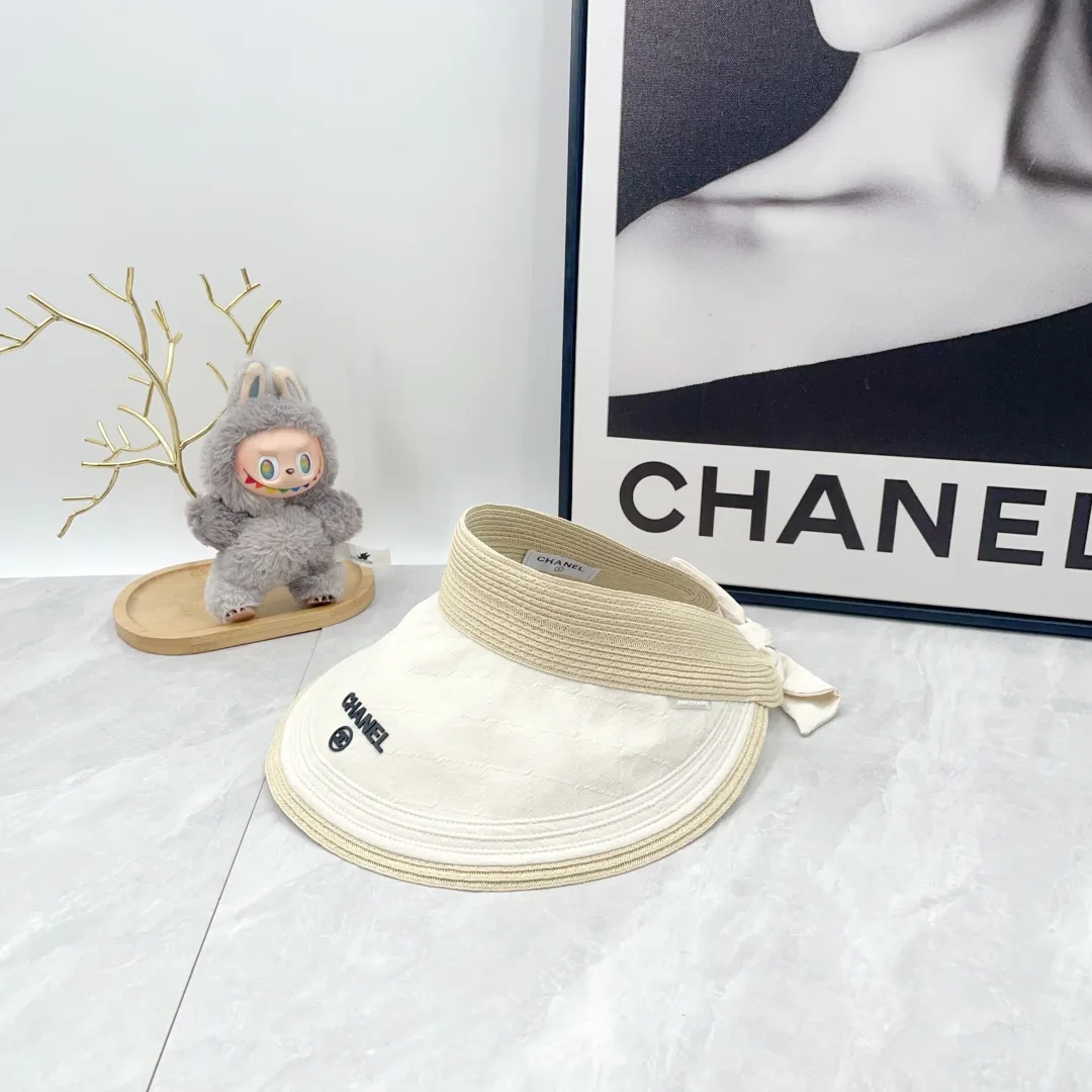 Chanel Embroidered Visor in Cream · view 5