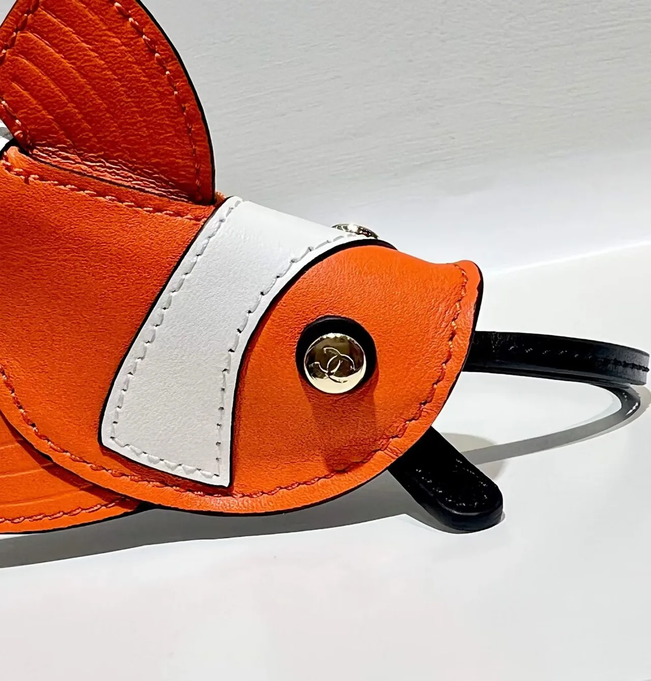 Loewe Fish Bag Charm in Orange & Black · view 4