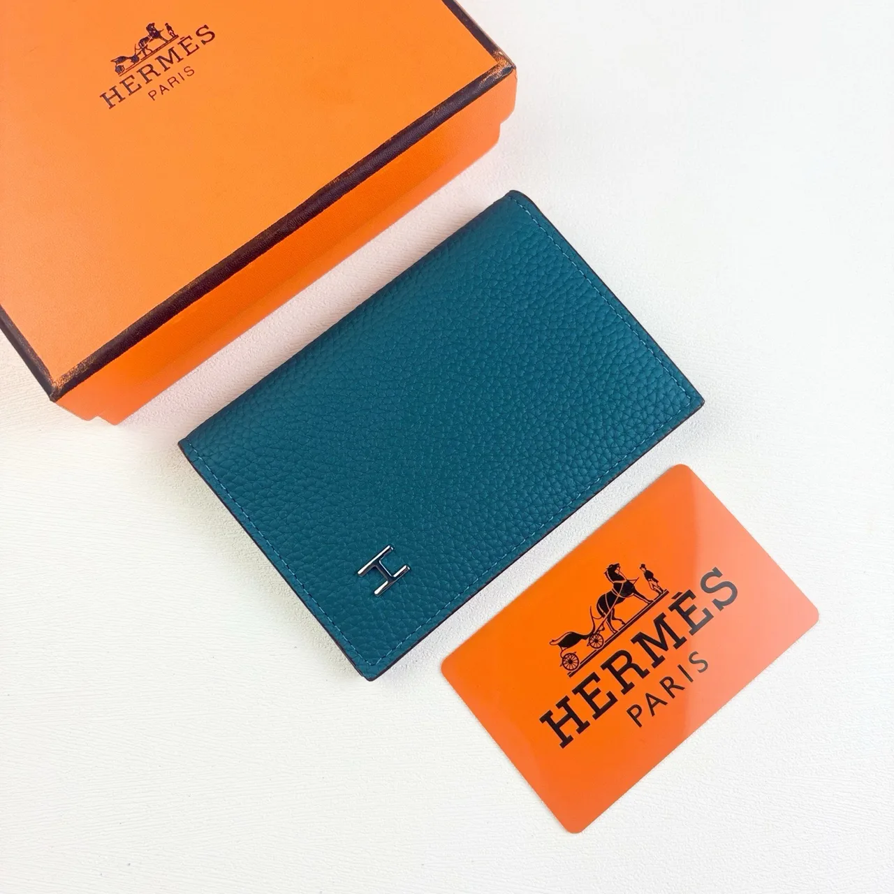Hermes Cardholder in Blue & Pink · view 1