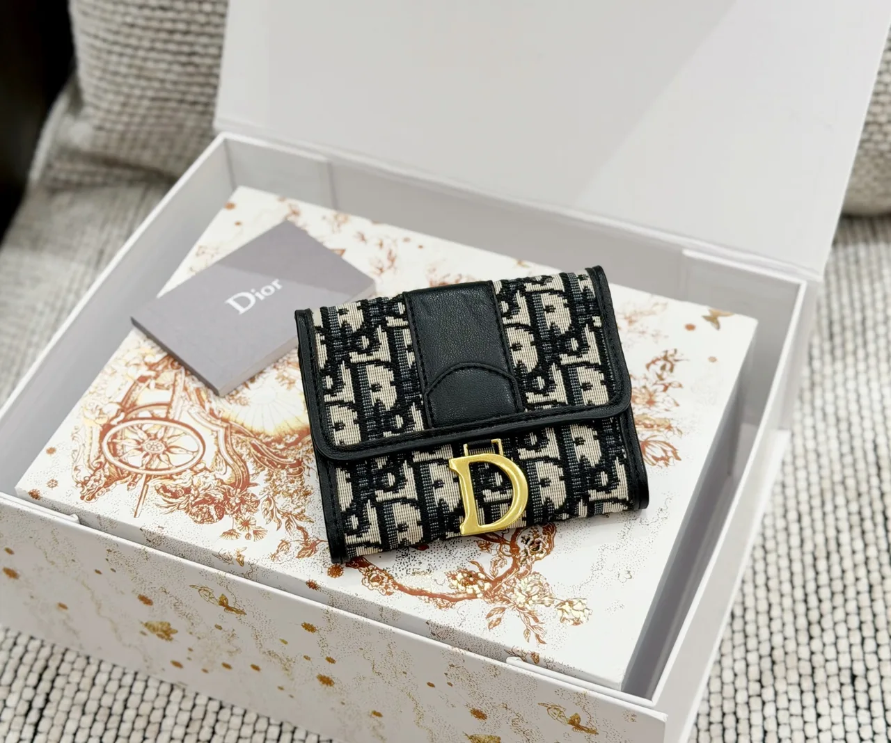 Dior Wallet in White & Black & Burgundy & Blue & Grey · view 8