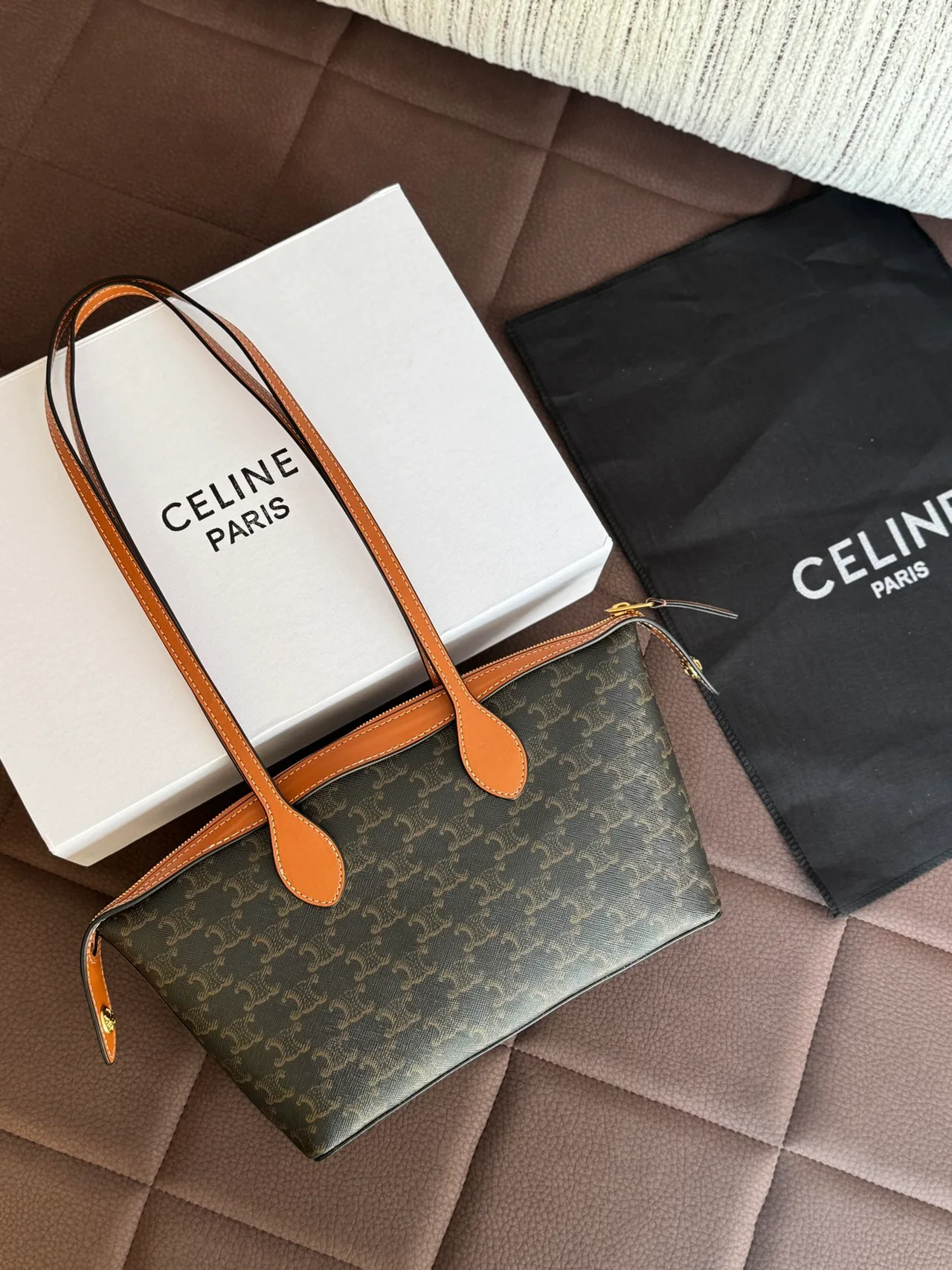 Celine Monogram Tote in Brown · view 2