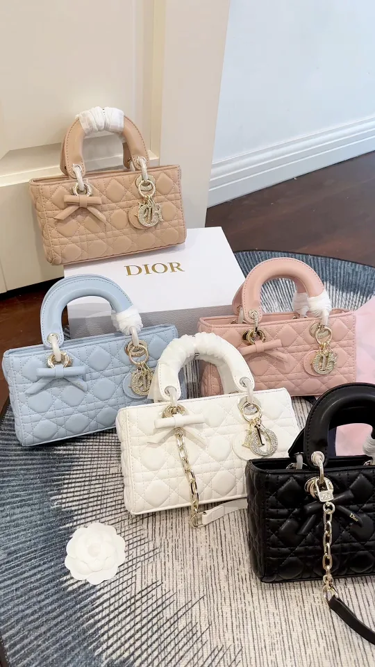 Dior Bow D-Joy Bag in Brown / Blue / Pink / White / Black · view 1