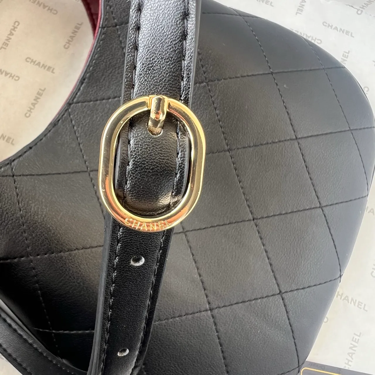 Chanel Quilted Hobo Bag in Black · view 6
